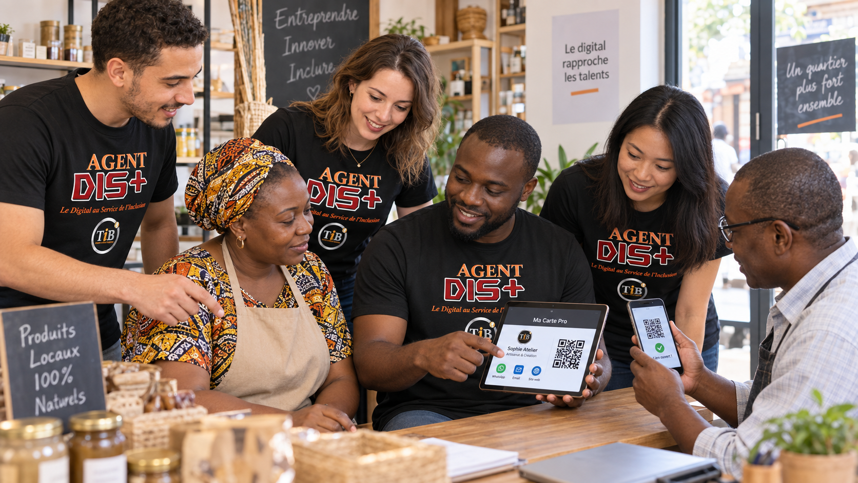 Agents DIS+ accompagnant des professionnels sur le terrain